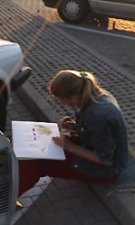 Painting Site-specific, Serie: NordNordOst, Foto, Video, Text (36) - Kirsten K&ouml;tter, Malerei vor Ort