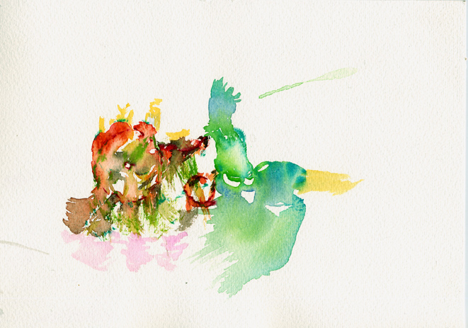 Kirsten Kötter: 31.12.2007, Aquarell an Sylvester im neuen Atelier, 17 × 24 cm Kirsten Kötter: 31.12.2007, Aquarell an Sylvester im neuen Atelier, 17 × 24 cm