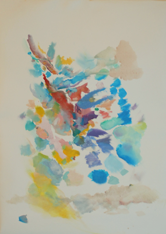 Kirsten K&ouml;tter: Wintersonne (Detail, Ausschnitt), Site-specific painting, See im Taunus, N&auml;he Wingsbach (Taunusstein), 50.16769° N / 8.169147° O, &Ouml;l auf Leinwand, 70 x 50 cm