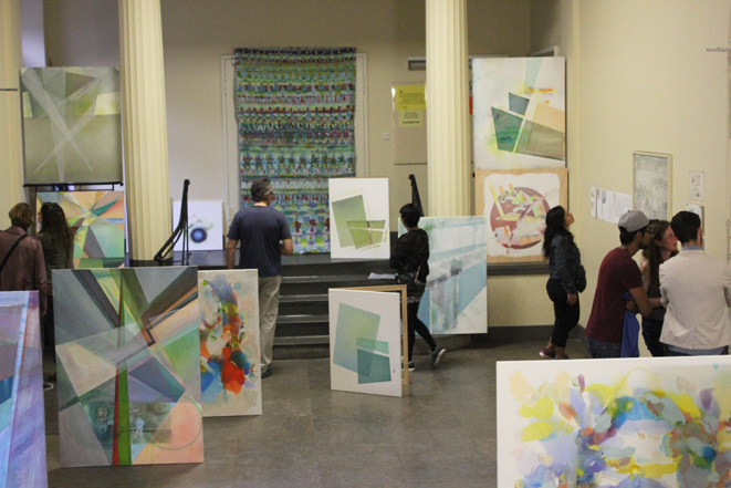 Kirsten K&ouml;tter: Installation Malerei, 27.-29.06.2014, Kunstfestival 48-Stunden Neuk&ouml;lln Berlin, Albert-Schweitzer-Schule Berlin