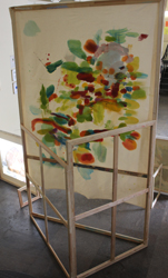 Site-specific Painting, 26.-28.6.2015, 48-Stunden-Neuk&ouml;lln, Albert-Schweitzer-Schule, von Kirsten K&ouml;tter