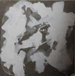 Kirsten K&ouml;tter: ohne Titel, Kreidegrund auf ungrundierter Leinwand, 2015, 50 x 50 cm