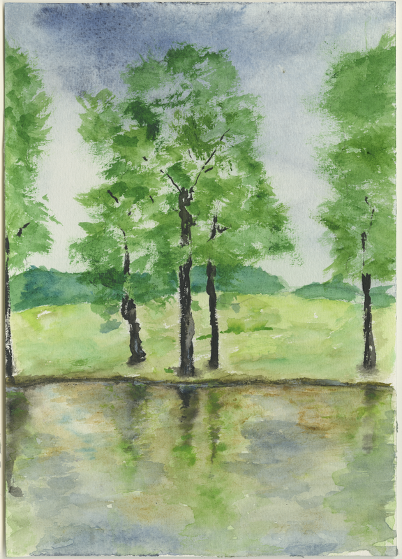 2005_escheberg-see_skizze2, sketch, 24 &times; 17 cm (Kirsten Kötter)