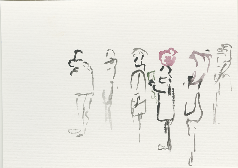 kirsten-koetter_2016-11-10_52-52725_13-34790_lageso_schlange_skizze-4.png,
  sketch, 17 &times; 24 cm (Kirsten Kötter)