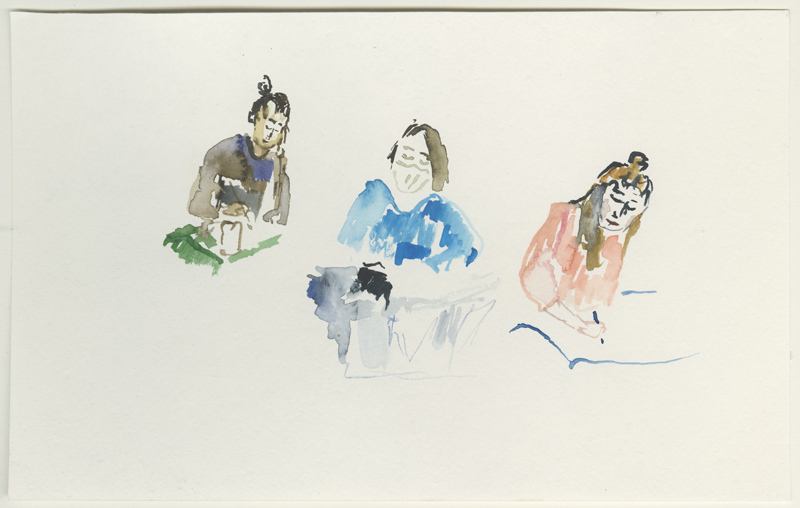 2022-11-07_vhs_gianna_ann-christin_andrea, sketch, 15 &times; 24 cm (Kirsten Kötter)