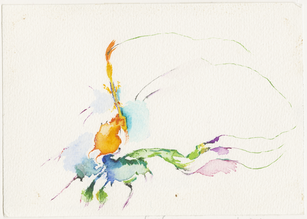 2002-12-18_19_dehra-dun_tempel_india7, watercolour, 12 × 17 cm (Kirsten Kötter)