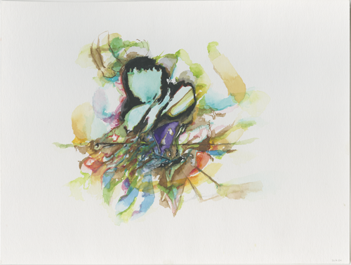 Kirsten Kötter: Site-specific research Uni-Campus Bockenheim, Frankfurt am Main, 20.06.2004,
  watercolour 30 x 40 cm