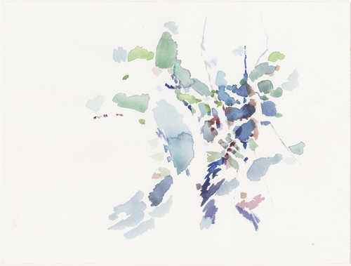 2015-06-13_sehitlik-moschee-frauenraum,
  watercolour, 24 × 32 cm (Kirsten Kötter)