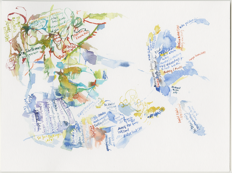 2019-02-21_plenarsitzung_2, watercolour, 30 × 40 cm (Kirsten Kötter)