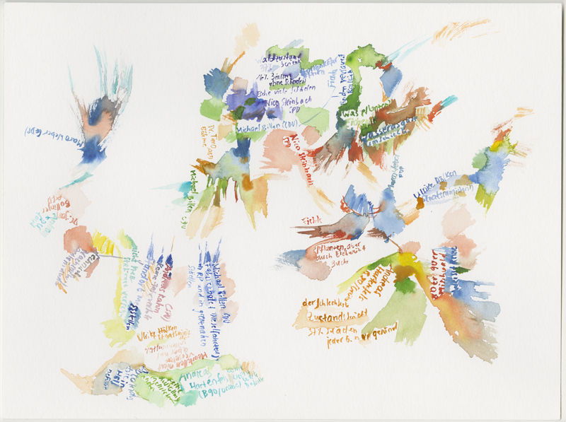 2019-02-21_plenarsitzung_3, watercolour, 30 × 40 cm (Kirsten Kötter)