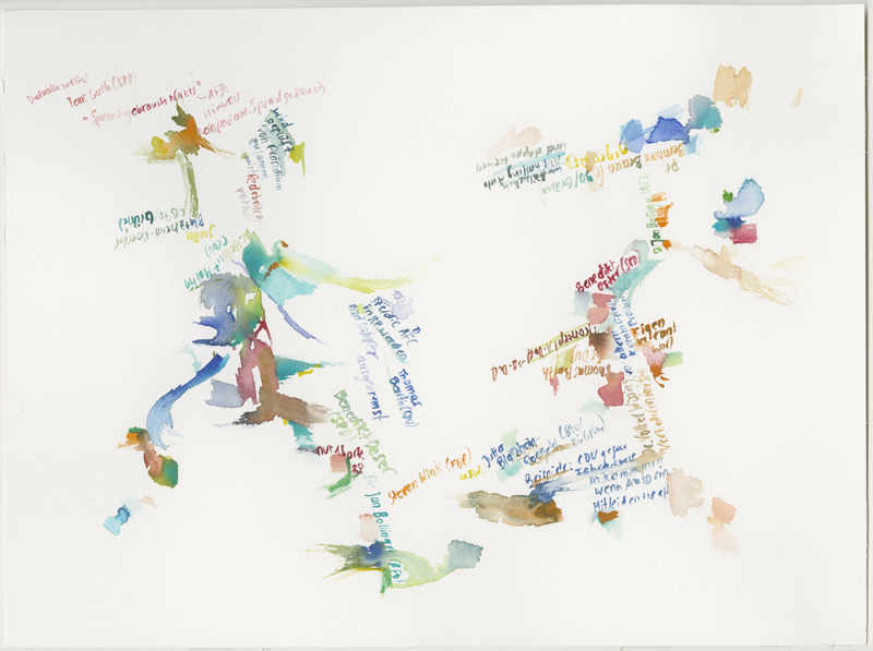 kirsten-koetter_2019-05-16_plenarsitzung-3, 
 plenary session Landtag (German state parliament) Rheinland-Pfalz, Mainz, 
  watercolour, 30 × 40 cm (Kirsten Kötter)